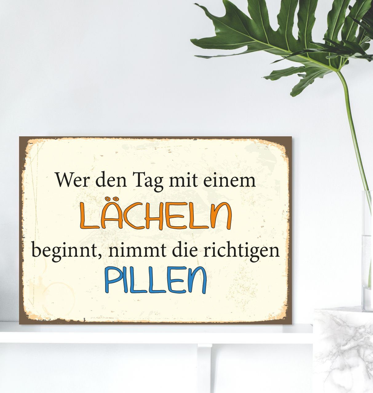 queence Metallbild Lächeln, Motivationsbilder, Schriftzug, Sprüche, günstig online kaufen