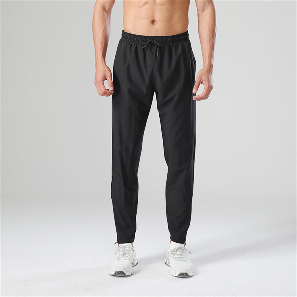 Discaver Jogginghose Lockere, atmungsaktive, schnell trocknende Wanderhose für Herren Wasserdichte, schnell trocknende, feuchtigkeitsableitende Freizeithose Schwarz