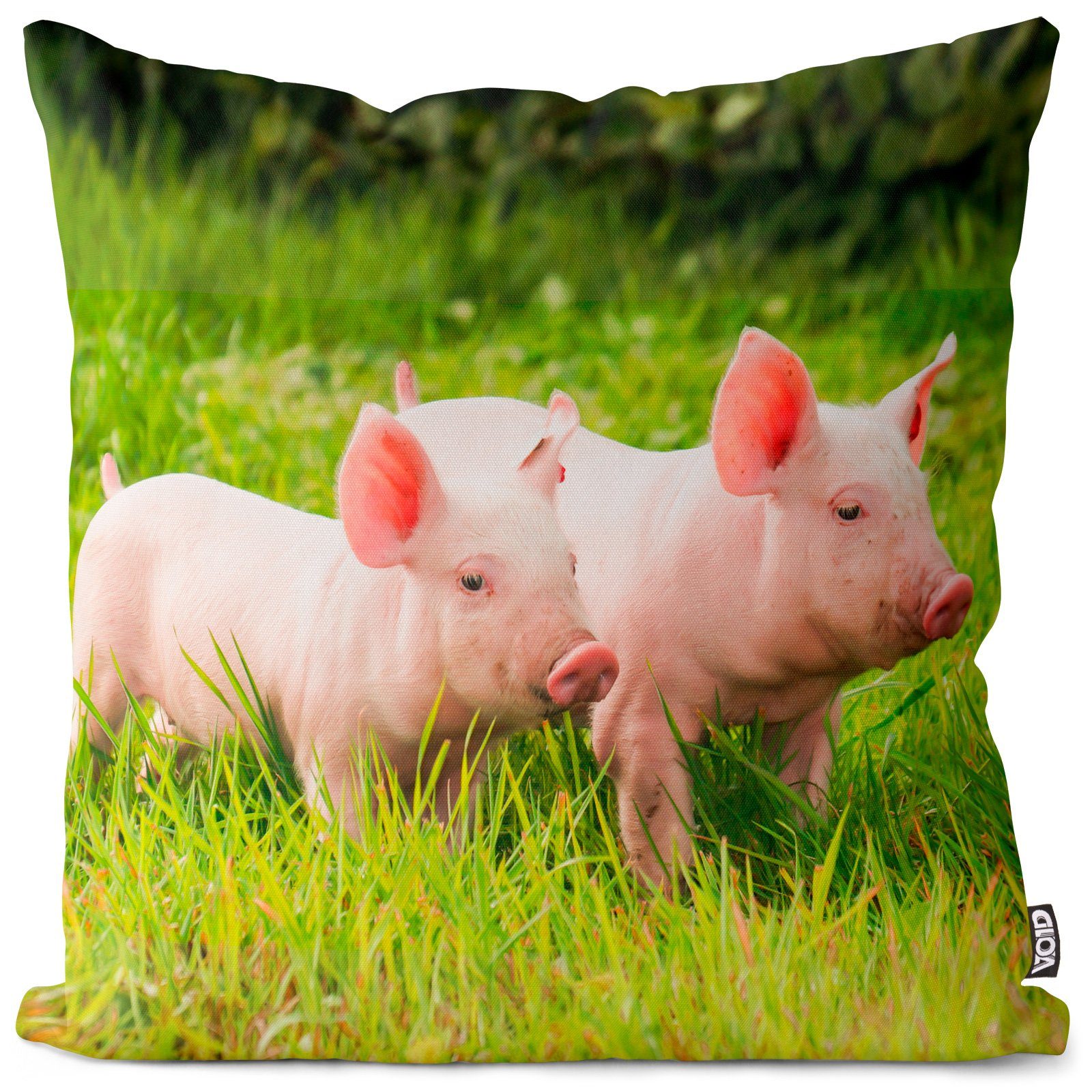 Kissenbezug, VOID (1 Stück), Sofa-Kissen Ferkel Garten Kissenbezug Schweine Bauern Bauernhof Tiere Zoo Farmer Landhaus
