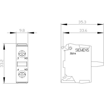 SIEMENS Lampenfassung Siemens 3SU1400-2AA10-1BA0 Kontaktmodul 1 Schließer 500 V 1 St., (3SU1400-2AA10-1BA0)