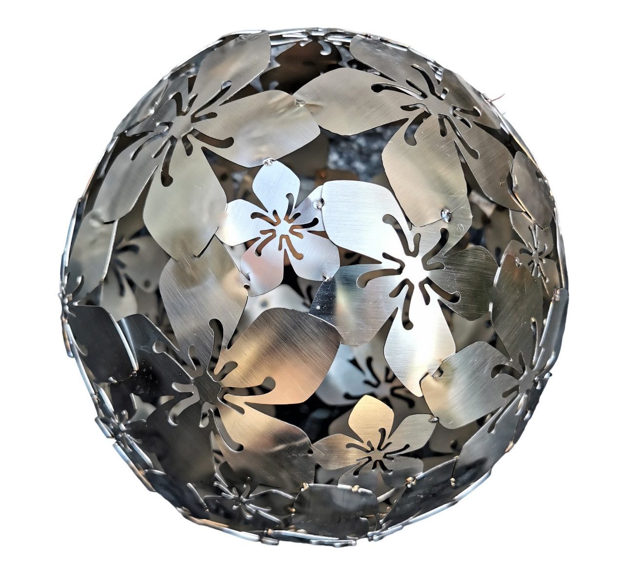 Jürgen Bocker - Gartenambiente Dekokugel Dekokugel Flower Edelstahl matt Dekorationskugel Garten