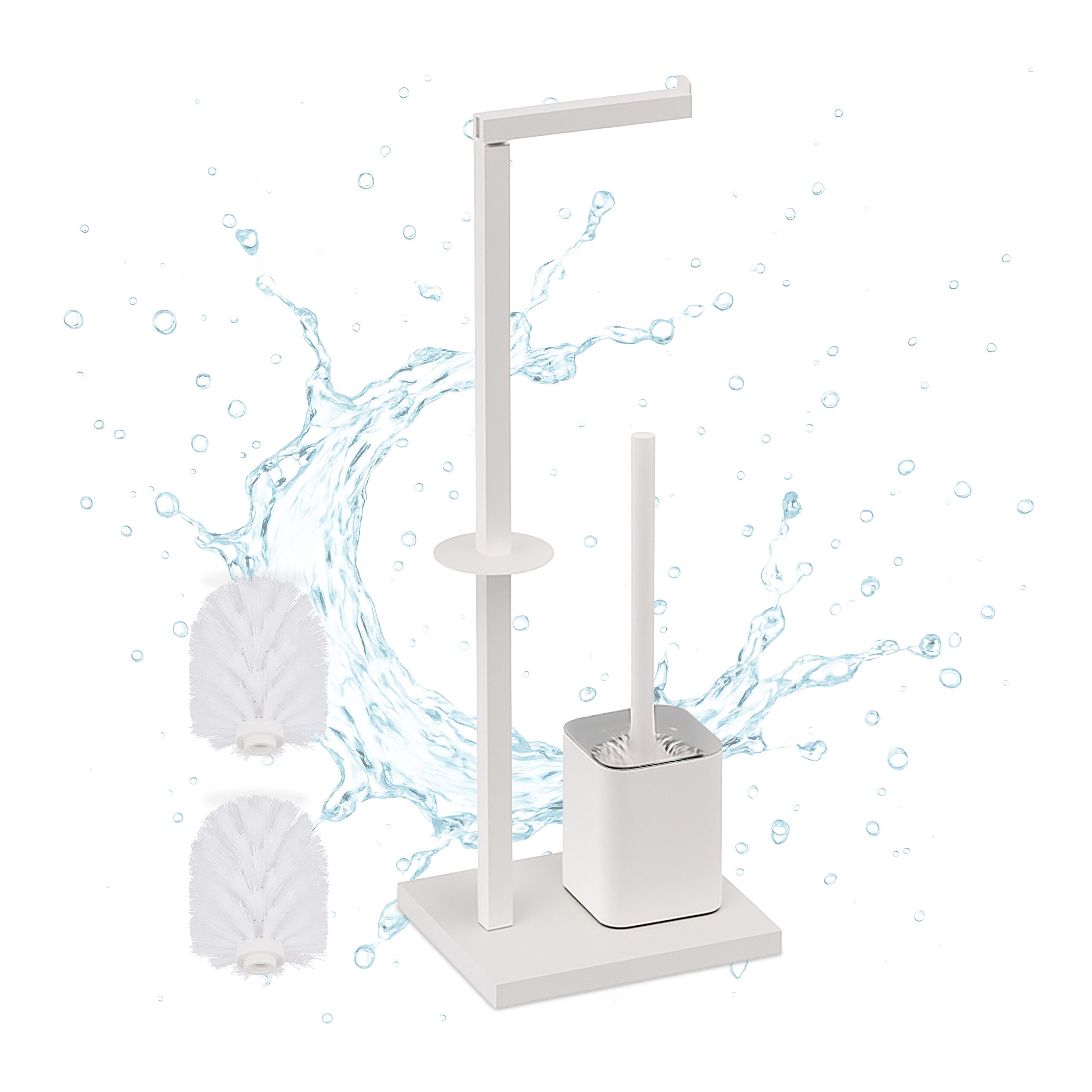 relaxdays WC-Garnitur aus Metall, weiß günstig online kaufen