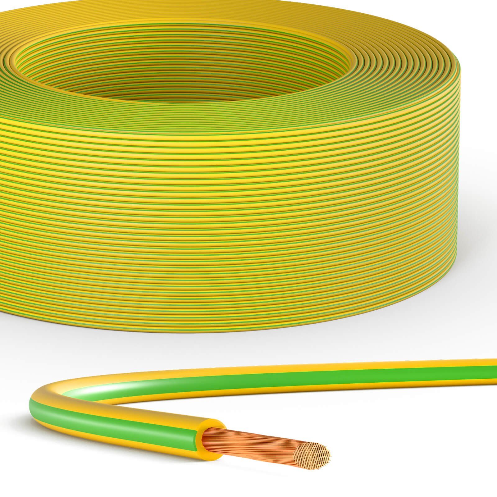 HB-DIGITAL Erdungskabel 4mm2 H07V-K PVC Aderleitung flexibel Erdungsleitung  PV Installationskabel, (10000 cm), Aderisolationwerkstoff: PVC, CU Gewicht  kg/100m: 3,84