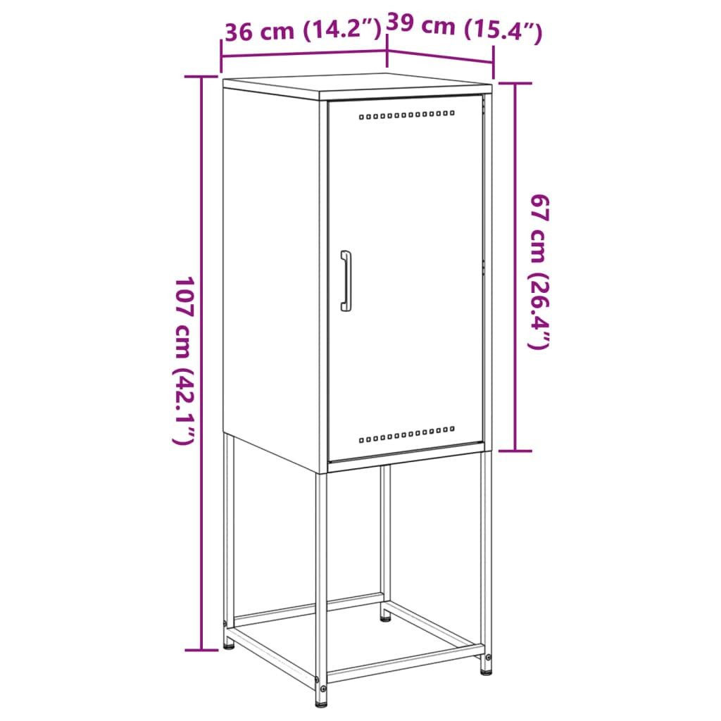 vidaXL Highboard Highboard Senfgelb 36x39x107 cm Stahl (1 St)
