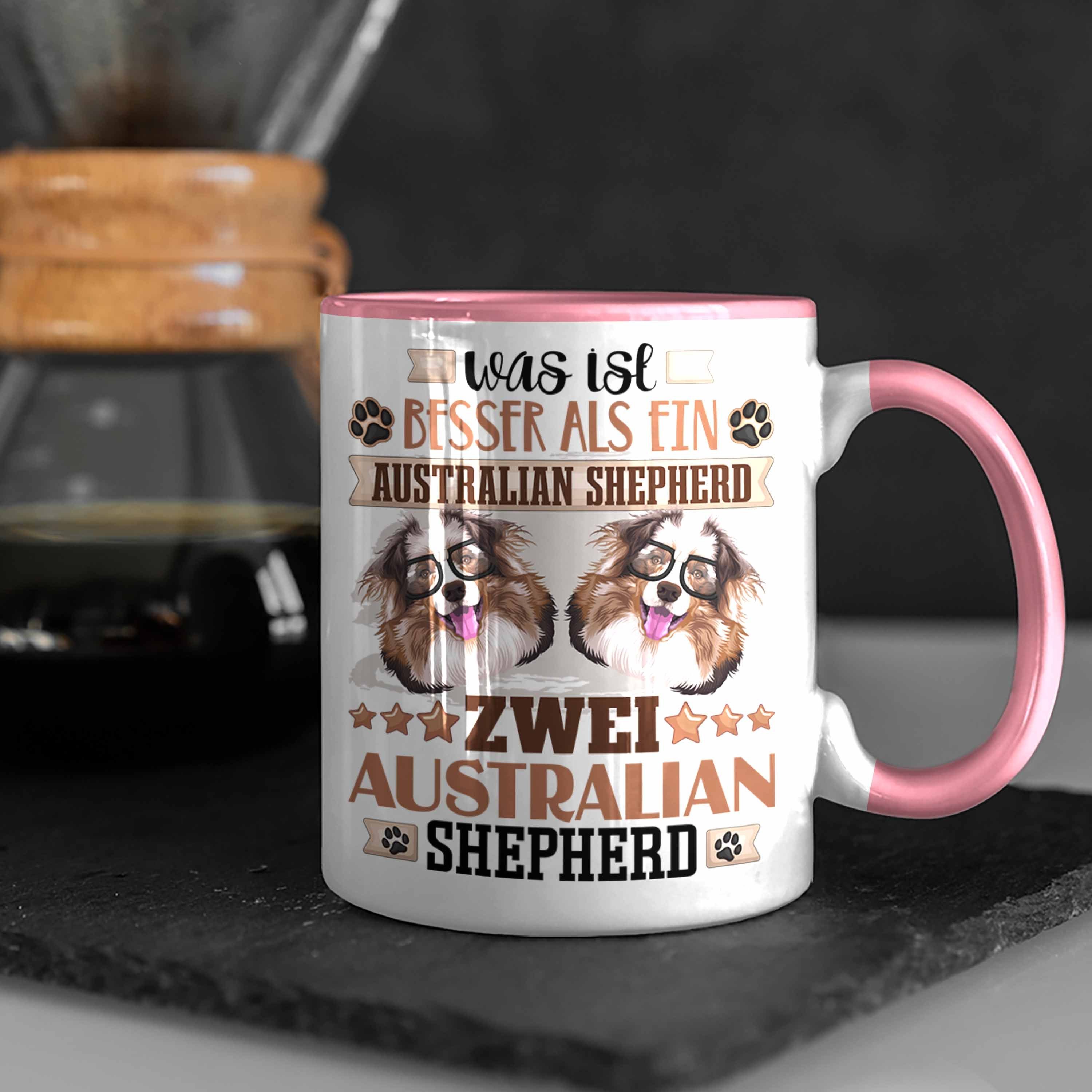 Trendation Tasse Australian Shepherd Tasse Spruch Geschenkid Geschenk Rosa Lustiger Besitzer