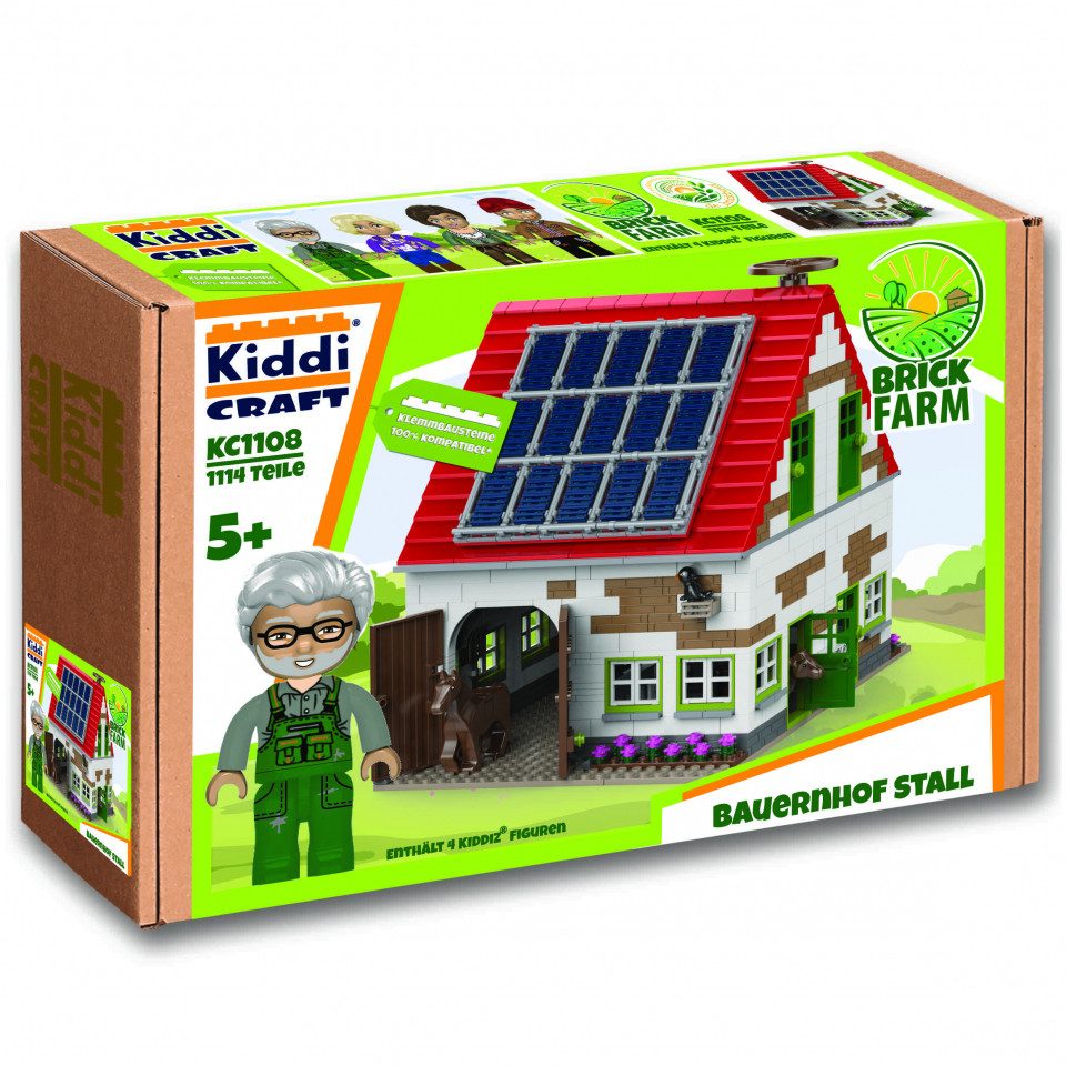 Kiddicraft Spiel, Brickfarm - Bauernhof Stall - deutsch