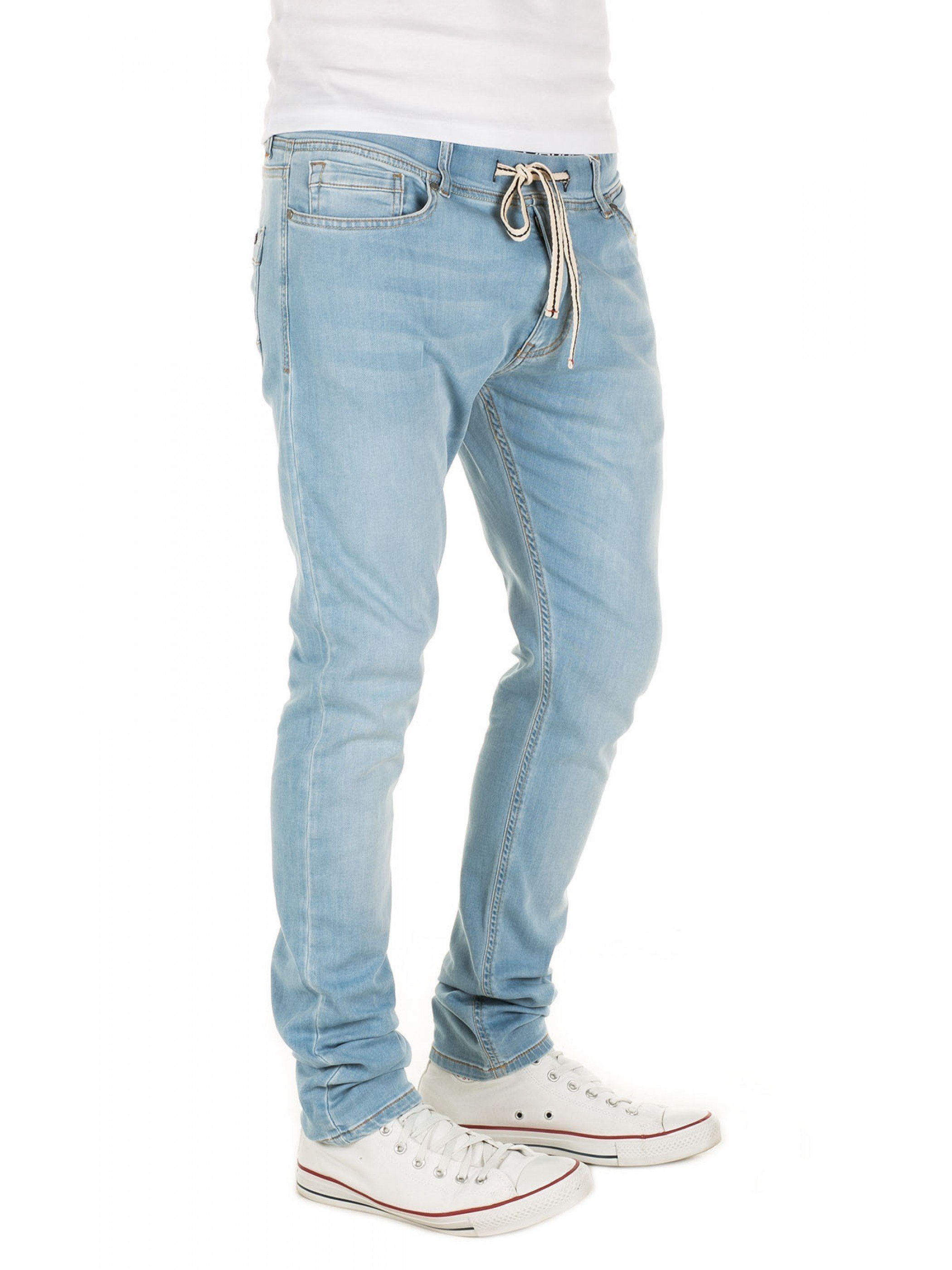 Yazubi Slim-fit-Jeans Herren Sweathose in Jeansoptik Rick Schmale Jeans, mit Stretch-Anteil