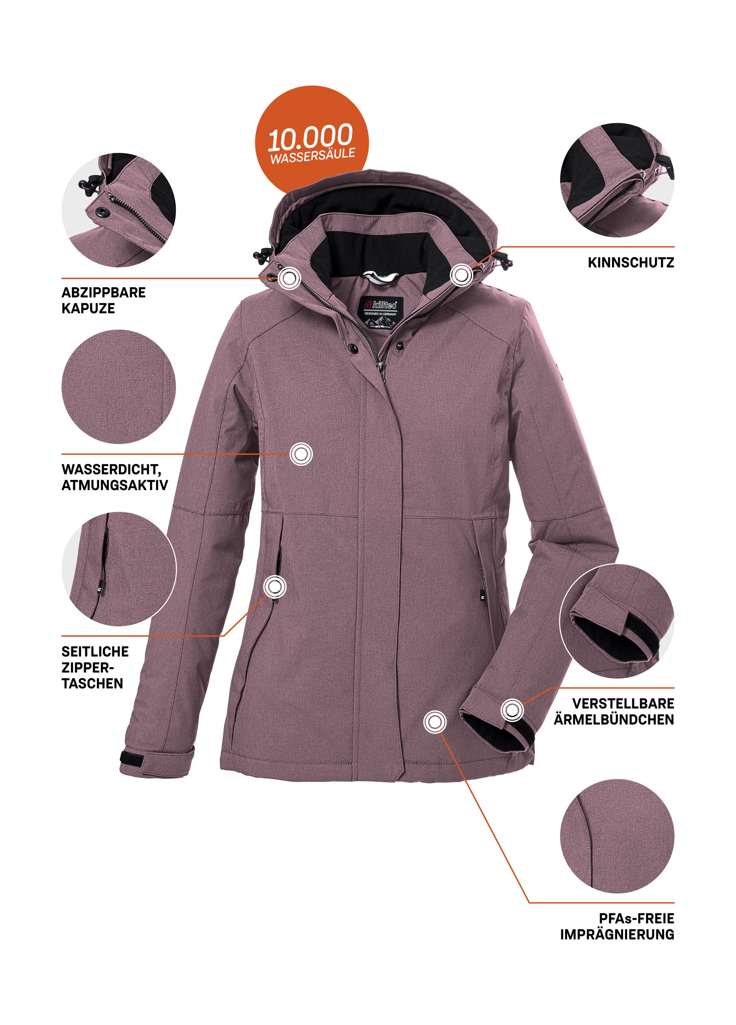 Killtec Outdoorjacke KOW 37 WMN JCKT Wasserdichte Damen Funktionsjacke mit abnehmbarer Kapuze