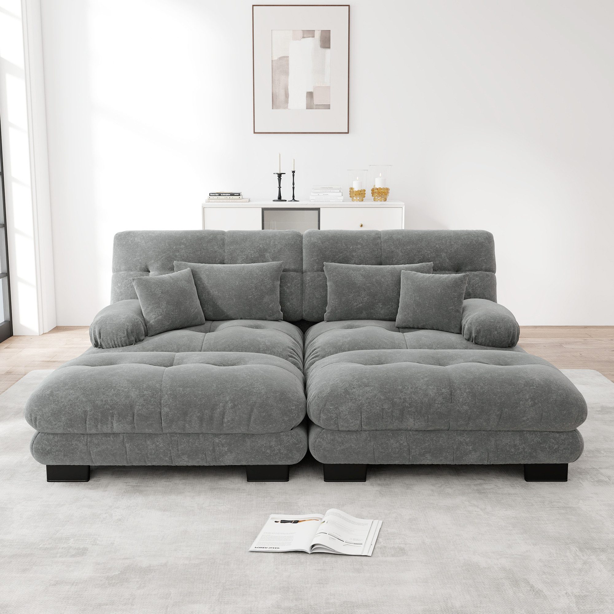 Odikalo 2-Sitzer Schlafsofa Polstersofa Ecksofa, Cloud Ecksofa für Wohnzimm günstig online kaufen