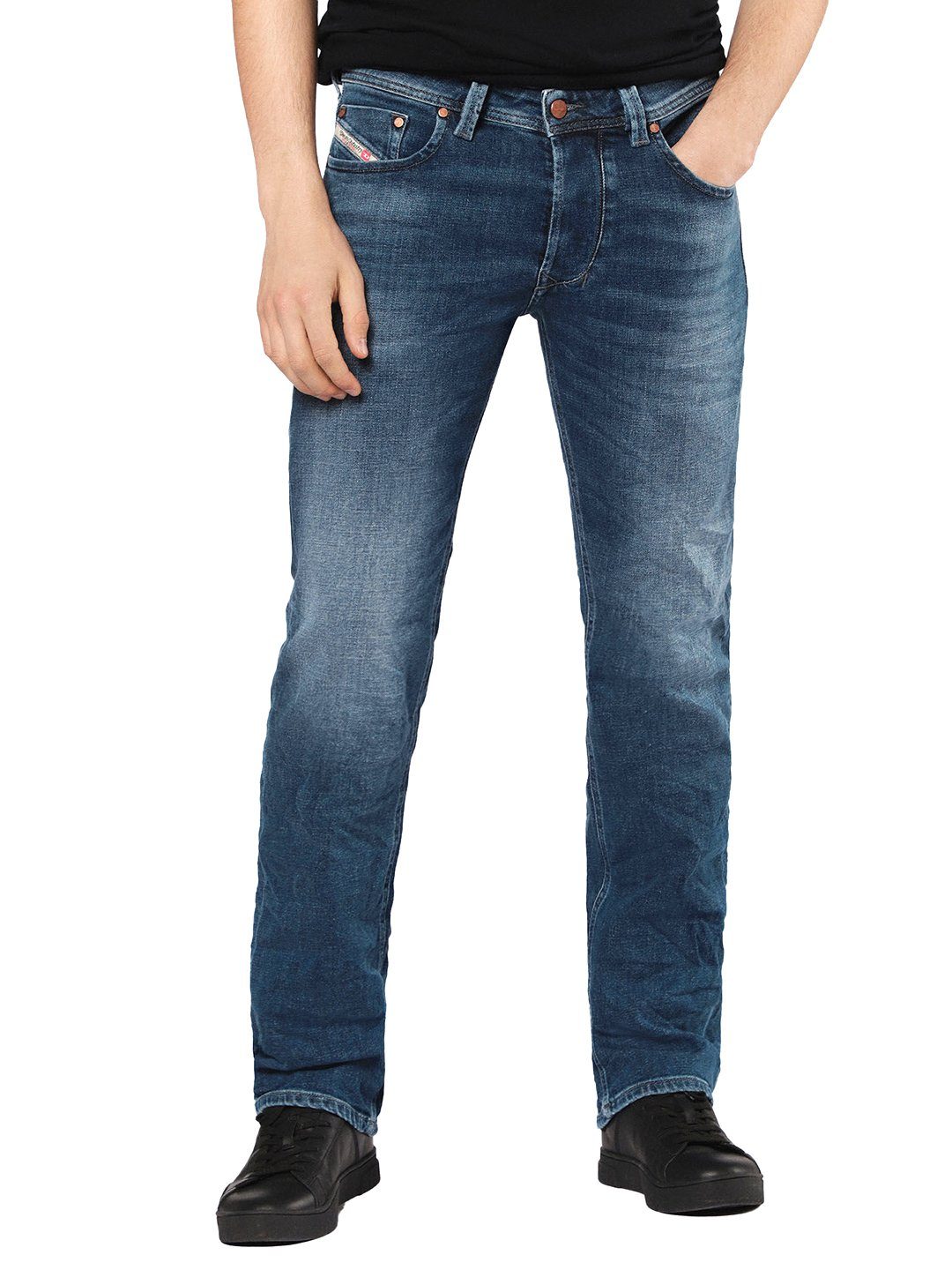 Pantalon Jeans EDWIN ED-49 Taille Haute - Coupe Relaxed - Bleu Délavé - Taille W32 L32 (42)