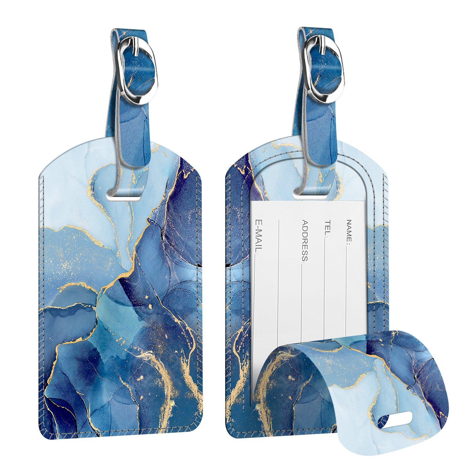 Fintie Gepäckanhänger Kofferanhänger aus Kunstleder, Gepäckanhänger ID Etik günstig online kaufen