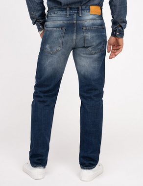 Indumentum Regular-fit-Jeans Herren Jeans Stonewashed Dunkelblau IR-503