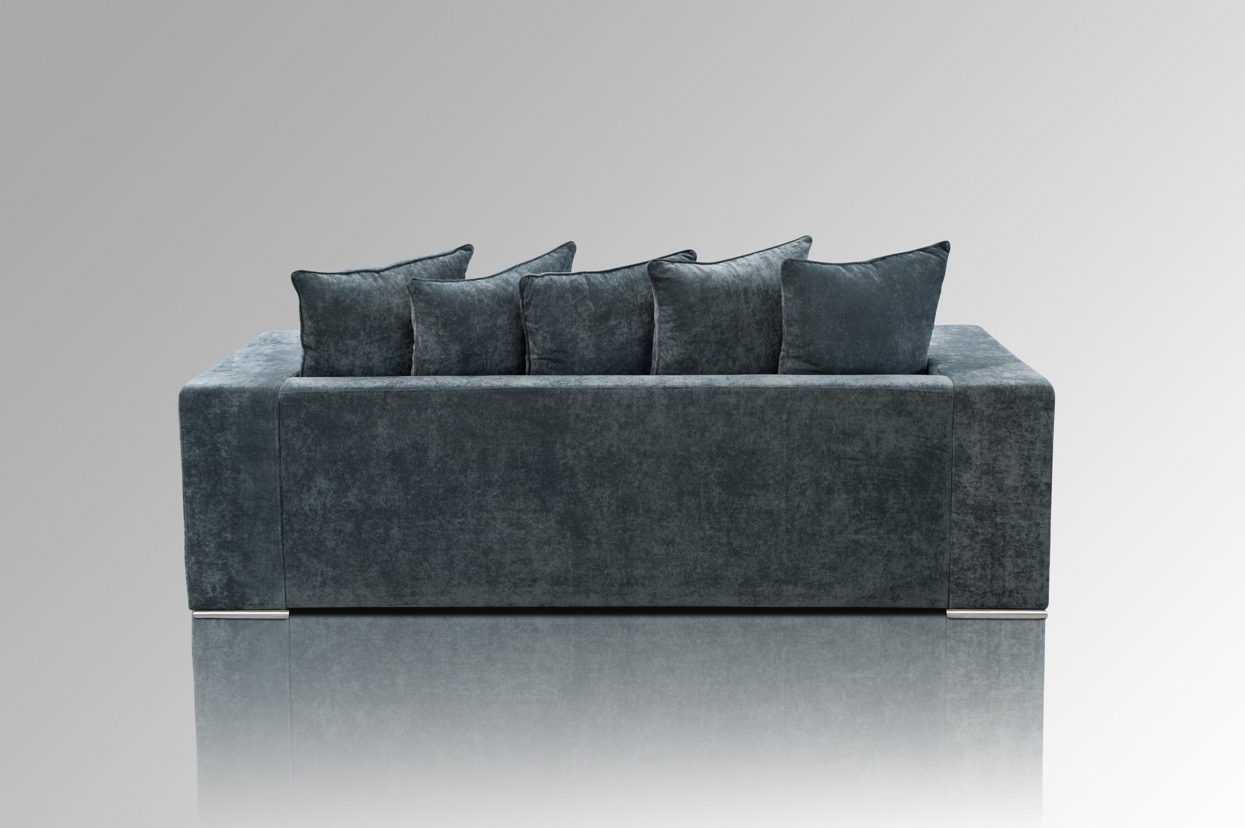 Blau 2.25m, Woll-Bezug, trifft Sofa Couch Sitzer Qualität Größen, Design 'Cooper' Samt 3 AMARIS Elements 4 od.