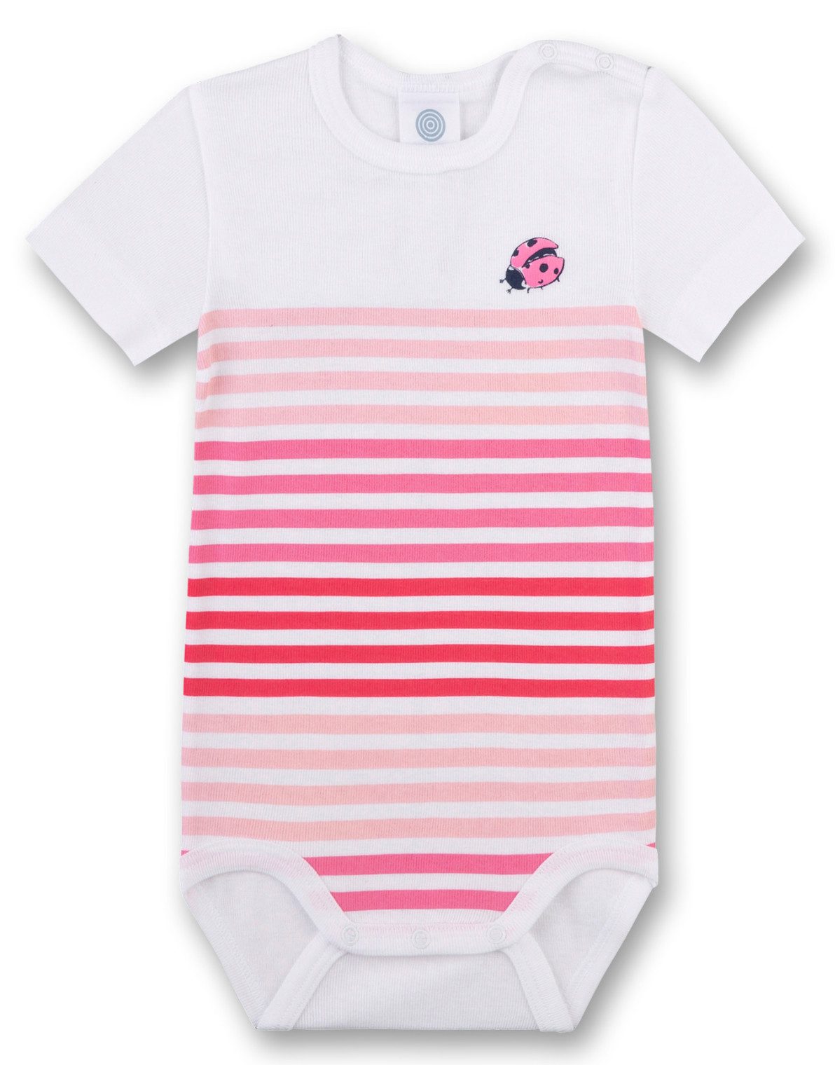 Sanetta Kurzarmbody Sanetta Baby Kurzarmbody aus Baumwolle mit Streifen und Marienkäfer