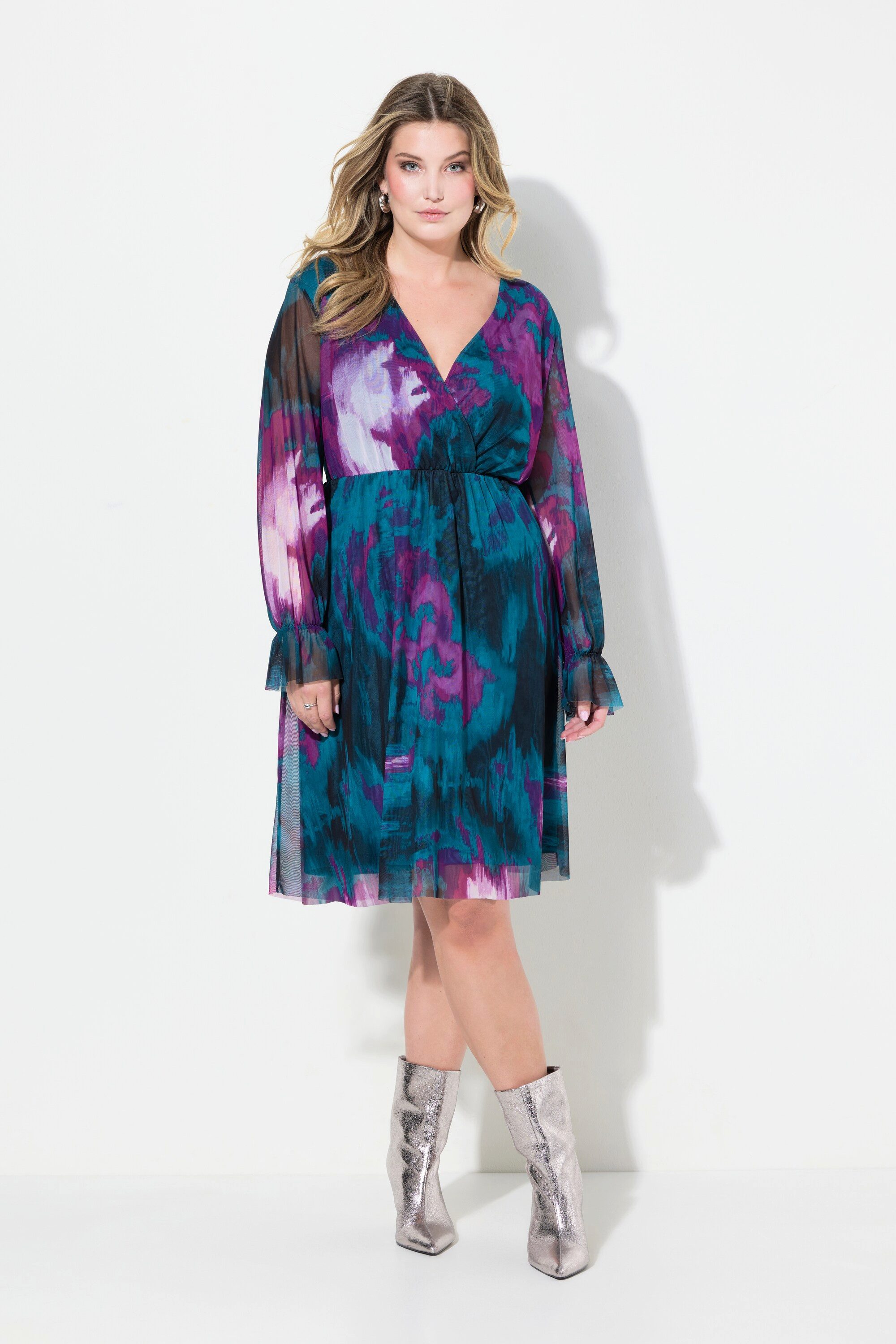 MIAMODA Jerseykleid Kleid A-Linie Mesh mit günstig online kaufen