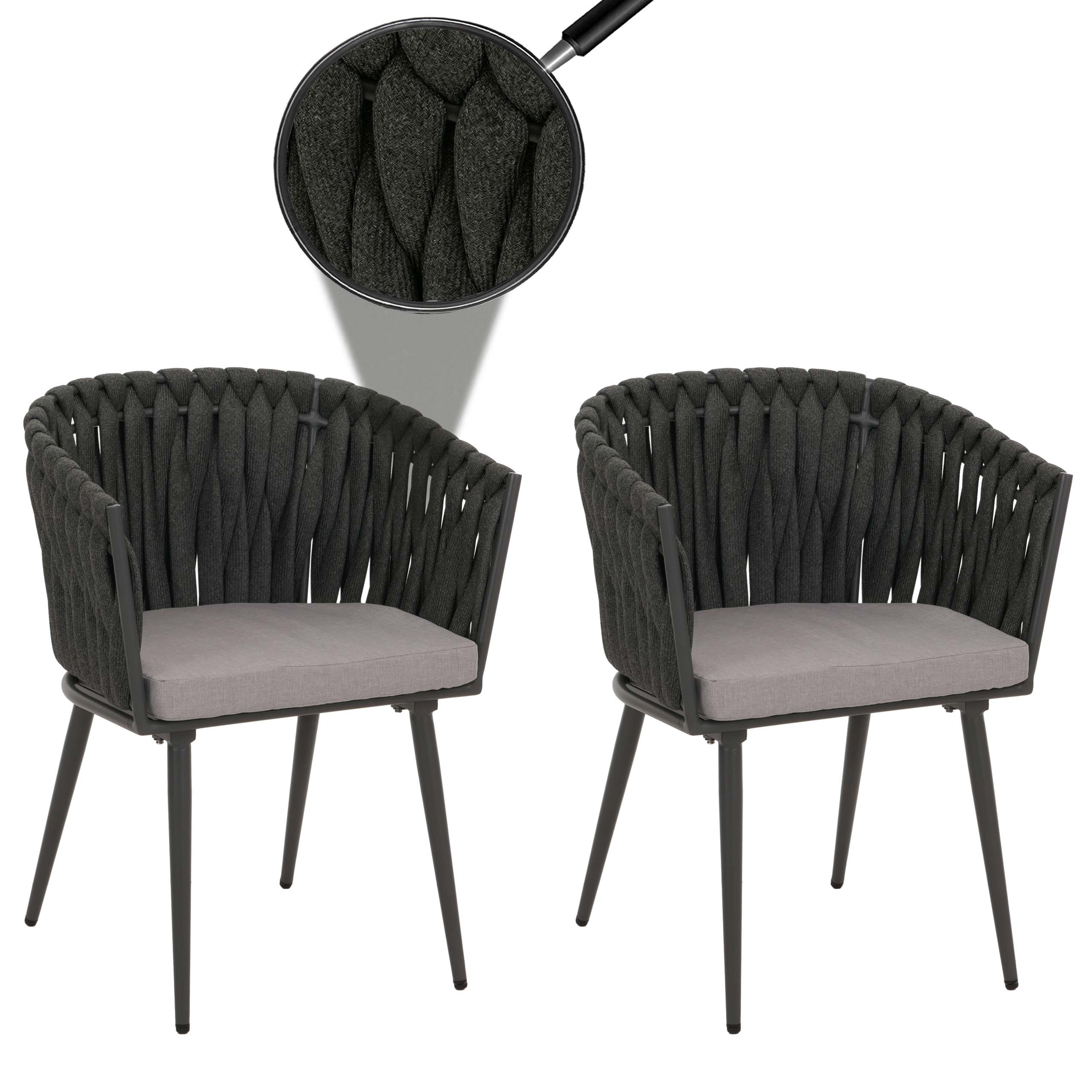 MCW Gartenstuhl MCW-N38-O (1 St), Wasserabweisender Bezug aus Olefin