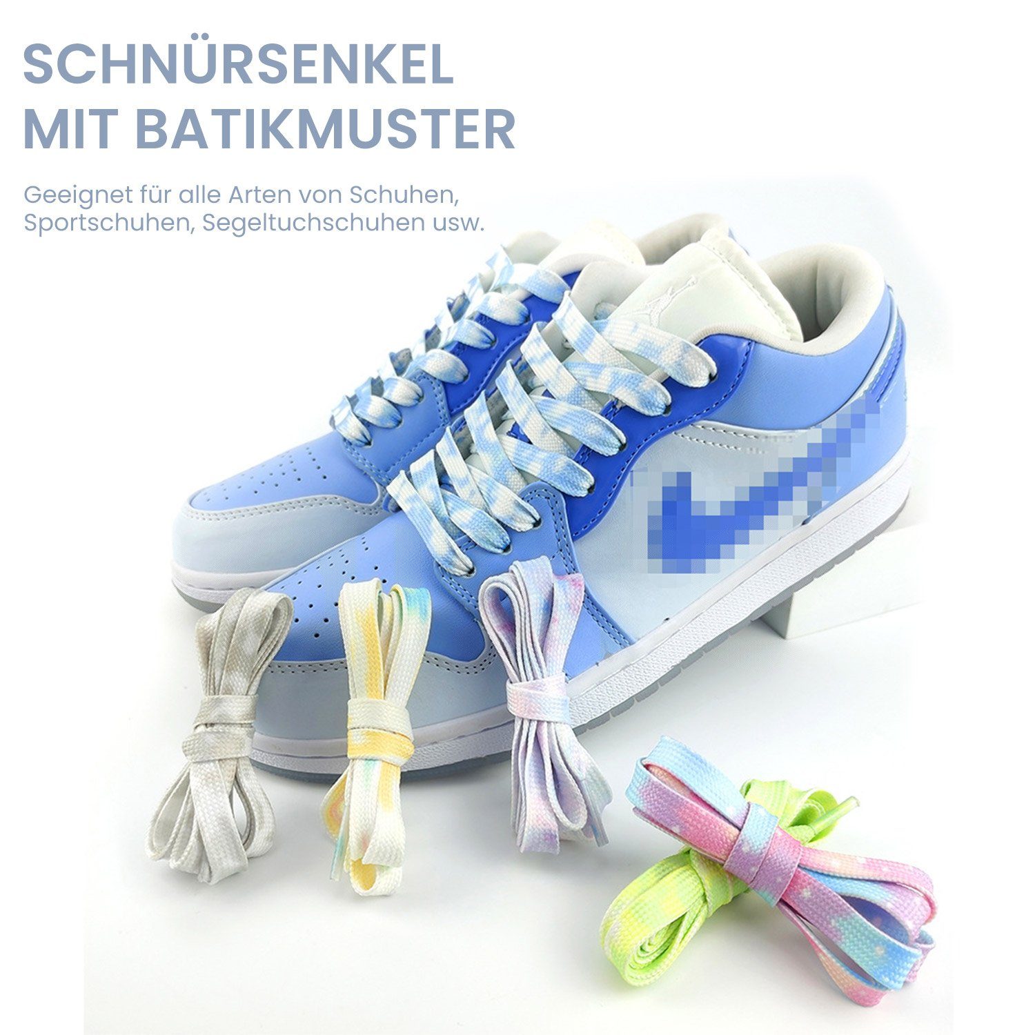 Daisred Schnürsenkel Paar Schuhbänder für Blau mm Ersatz Turnschuhe Flache Bunte 8 1