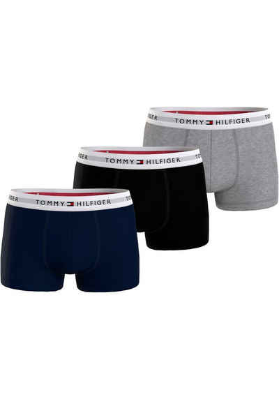 Tommy Hilfiger Underwear Trunk 3P TRUNK (Packung, 3-St., 3er-Pack) farbig mit weißem Logo-Elastikbund, Signature Kollektion
