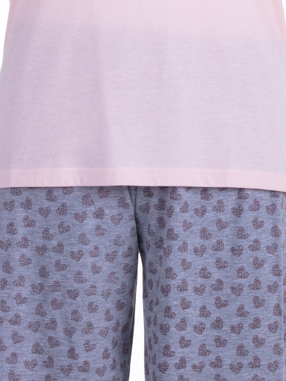 zeitlos Herzen Pyjama Capri- rosa Schlafanzug Set