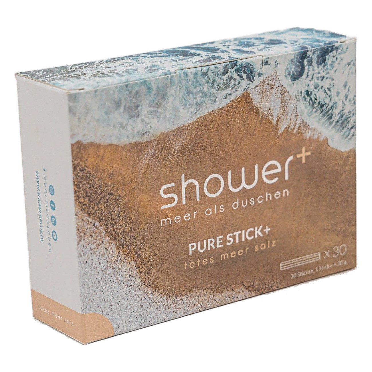 Shower+ Badezusatz PURE STICK+ 30er Pack TOTES MEER SALZ, Nachfüllsticks für shower+ Salzdusche