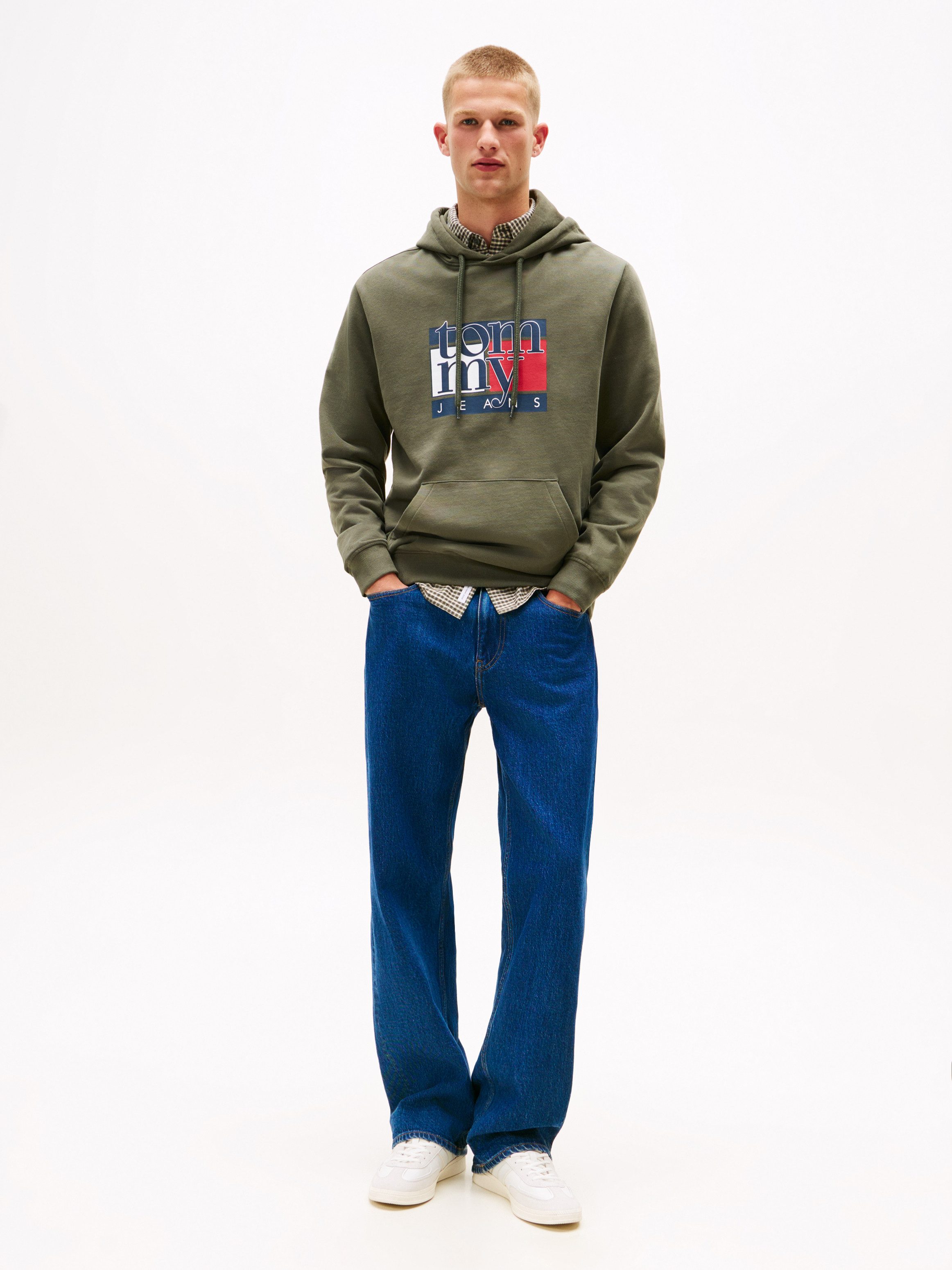 Tommy Jeans Hoodie TJM RWB FLAG Regular Fit, Sweatshirt, mehrfarbiger Print