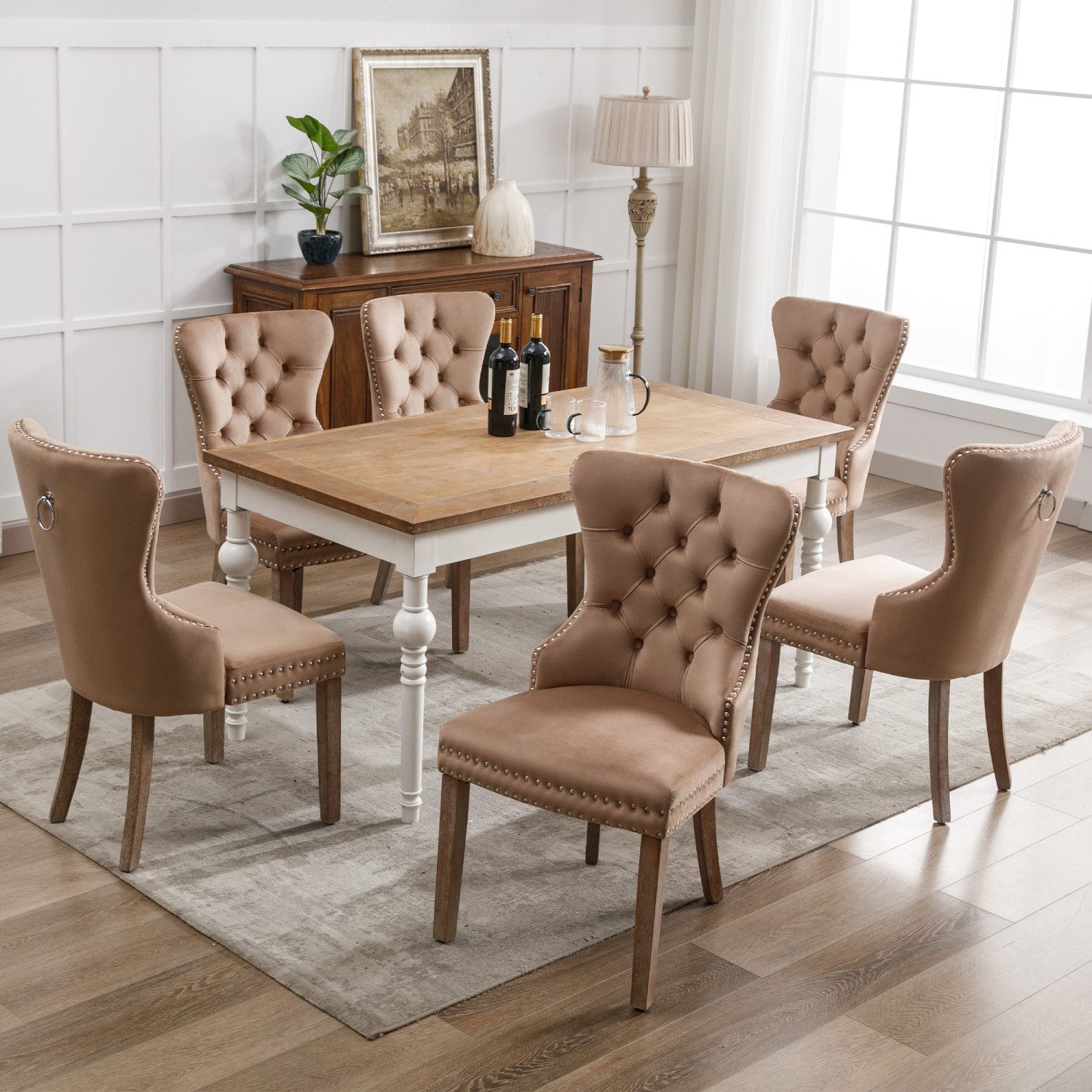 Flieks Esszimmerstuhl (Set, 6 St), 6er Set Polsterstühle Küchenstühle Wohnz günstig online kaufen