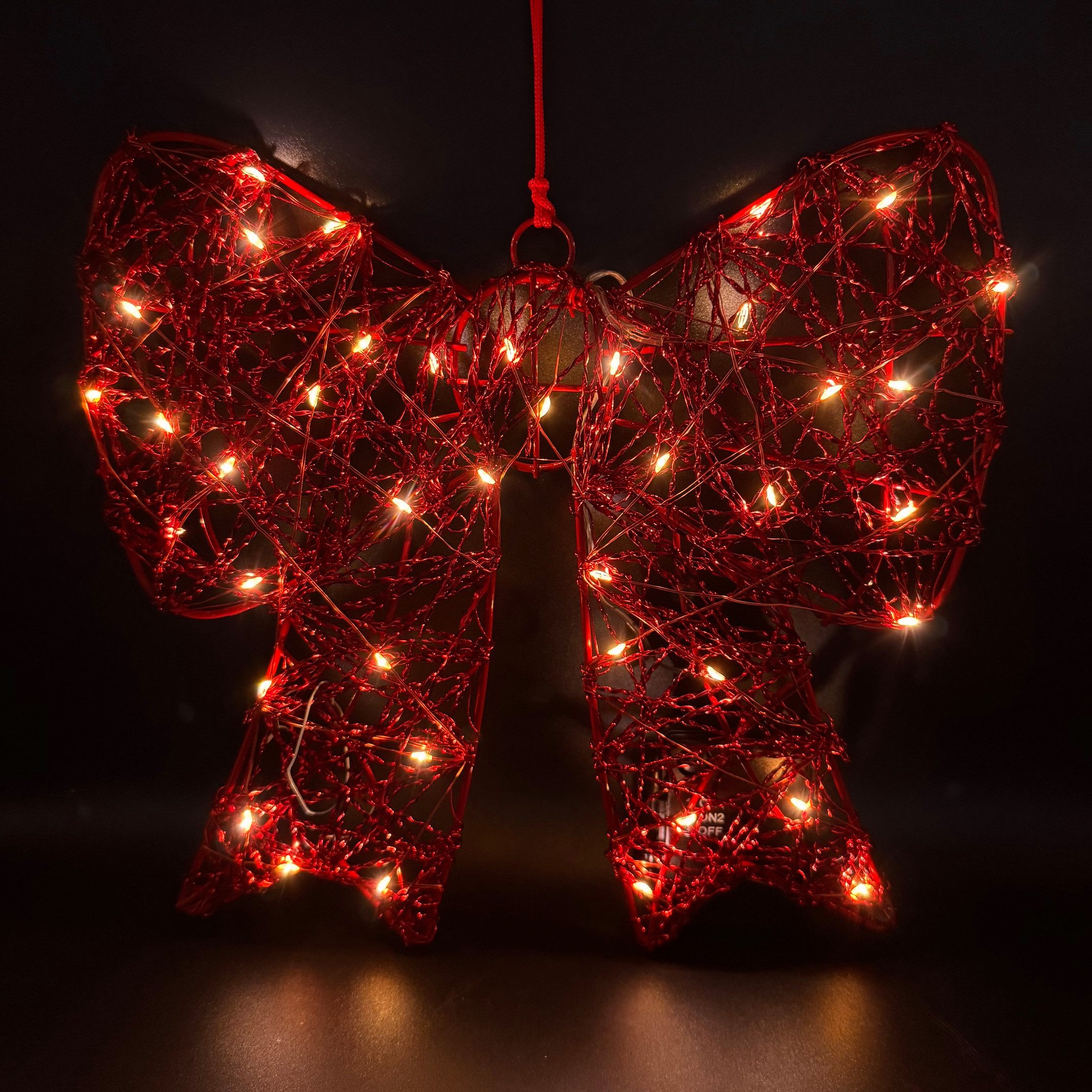 Online-Fuchs Weihnachtsbaumschleife mit LED-Lichterkette und 6-Stunden Timer - Weihnachtsdeko, für den Innen- und geschützten Außenbereich geeignet