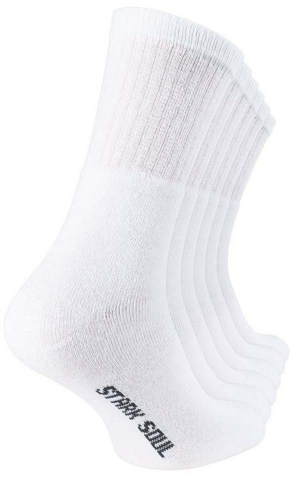 Stark Soul® Tennissocken Crew Socken - 6 oder 12 Paar Tennissocken, Freizeitsocken (6-Paar) in Schwarz, Weiß, oder Schwarz/Weiß/Grau