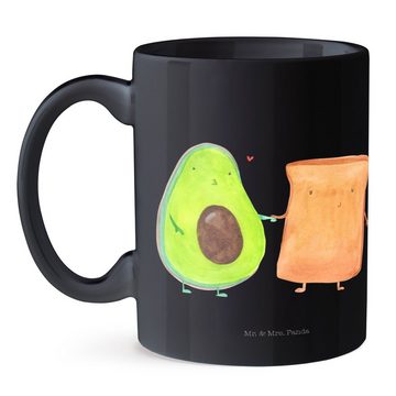 Mr. & Mrs. Panda Tasse Avocado Toast - Schwarz - Geschenk, Vegan, Teebecher, Freundin, Kaffe, Keramik Schwarz, Brillante Bedruckung