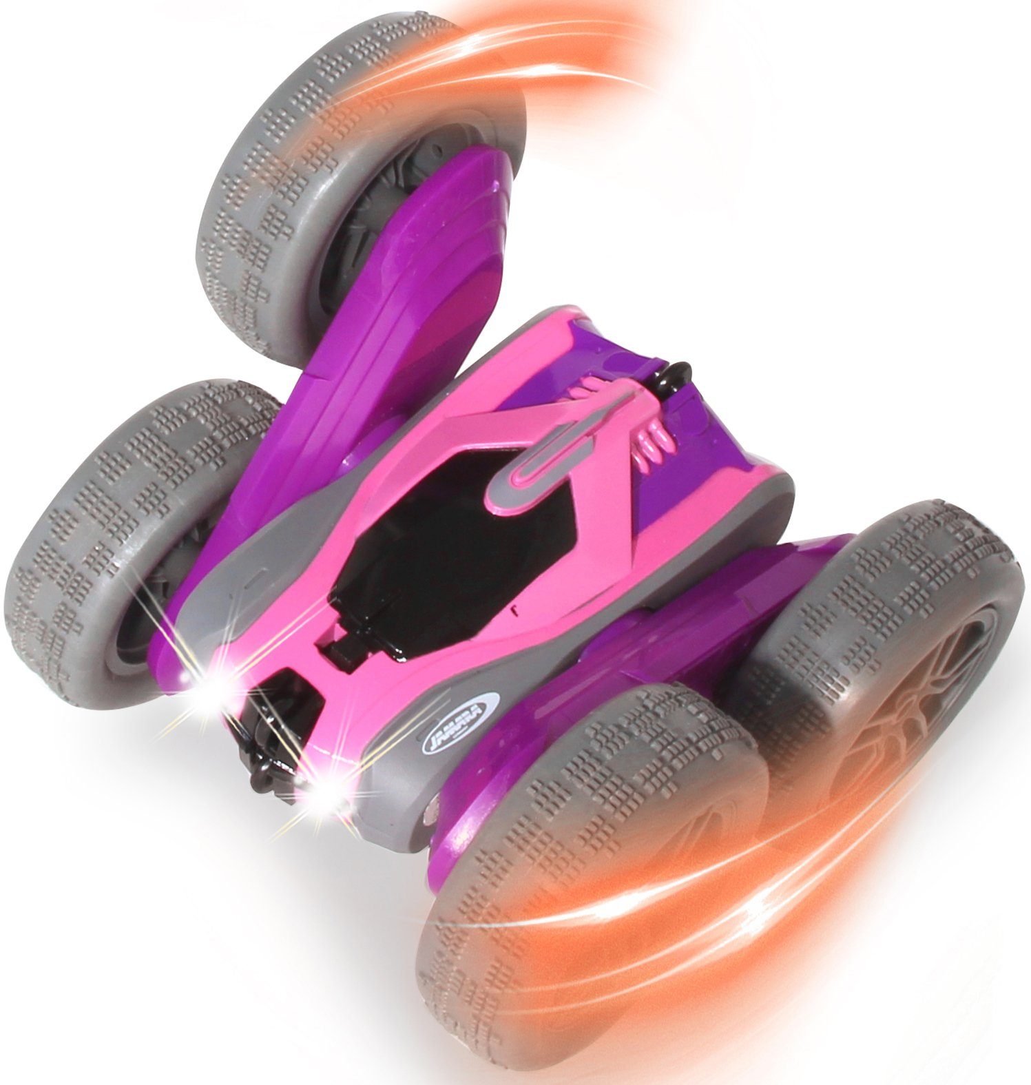 Jamara RC-Auto SpinX Stuntcar zuschaltbarem lila-rosa, mit LED-Licht 2,4GHz