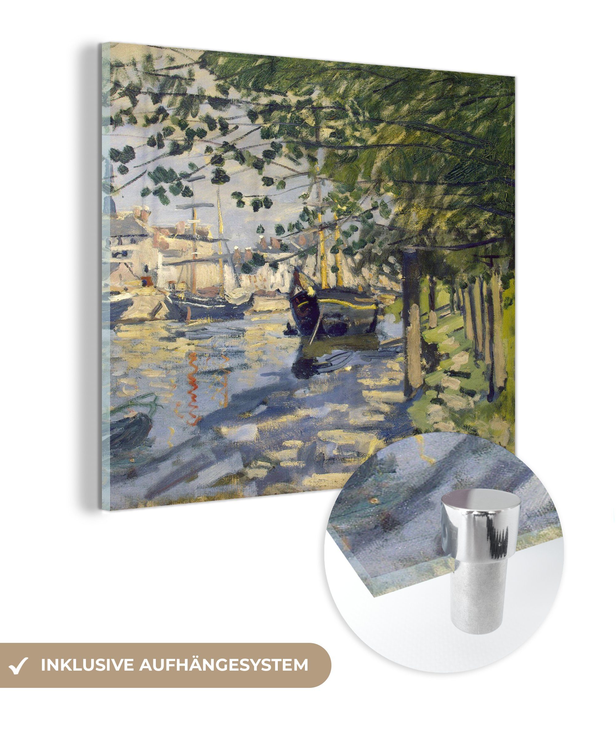 bei auf Claude MuchoWow Bilder Foto Wandbild Wanddekoration Acrylglasbild Rouen Die Glas Glasbilder - - Monet, - St), auf (1 - Seine Glas