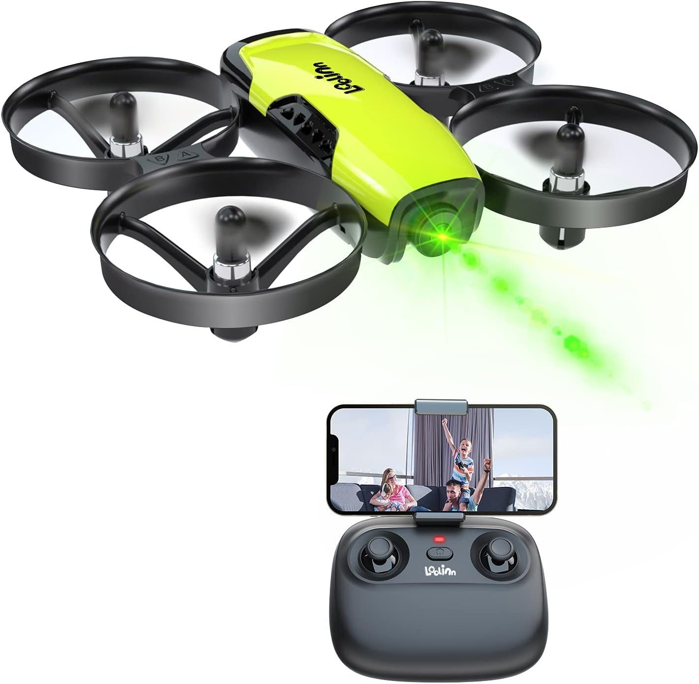 Loolinn Drohne (Kamera Drohne für Kinder Mini FPV Video & Fotos 2 Batterien Geschenk) | Drohnen