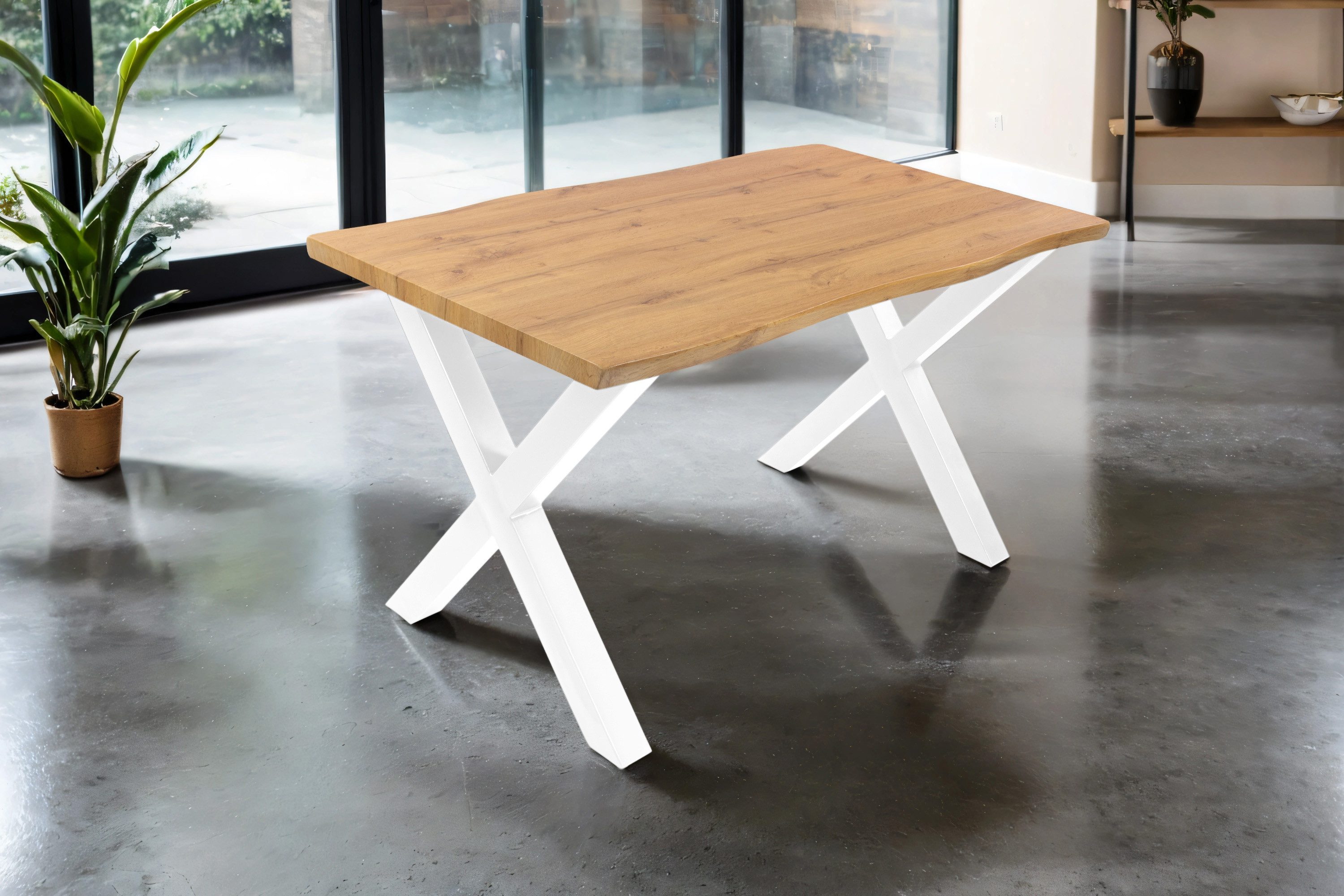 SAM® Esstisch Thorin, Verschiedene Optiken, X-Metallgestell, Baumkante günstig online kaufen