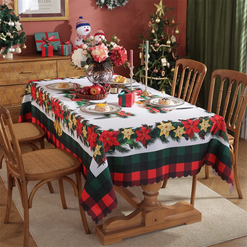 Dekorative Tischdecke Tischdecken für Weihnachtsfeier Esszimmer Tischdecken B für Deko Advent Weihnachtsfeiern, Restaurant (1-tlg), den für