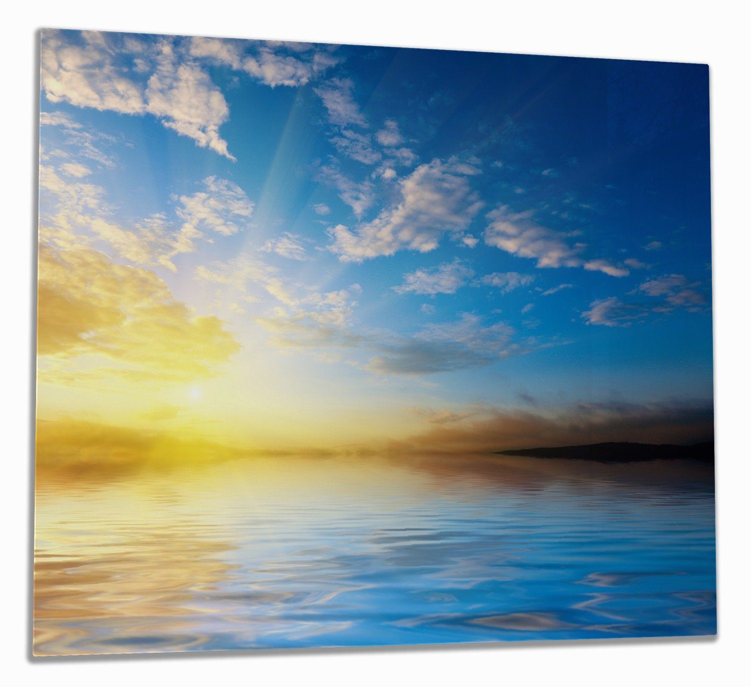 Wallario Herd-Abdeckplatte Sonnenuntergang über dem Meer I, ESG-Sicherheitsglas, (Glasplatte, 1 tlg., inkl. 5mm Noppen), verschiedene Größen
