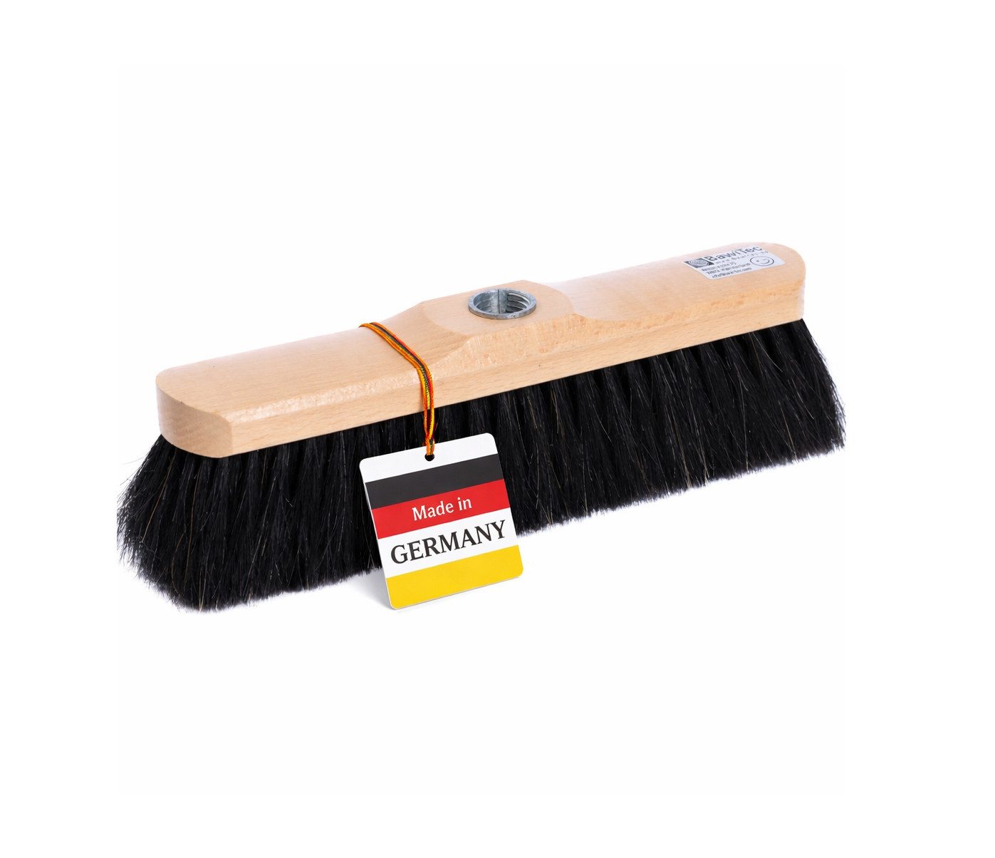 BawiTec Kehrgarnitur Roßhaarbesen Zimmerbesen weich Kehrbesen Besen Stiel lackiert, Fliesen, Laminat, Parkett, PVC-Böden, Vinylböden, Holzböden, glatte Böden, Sehr weich