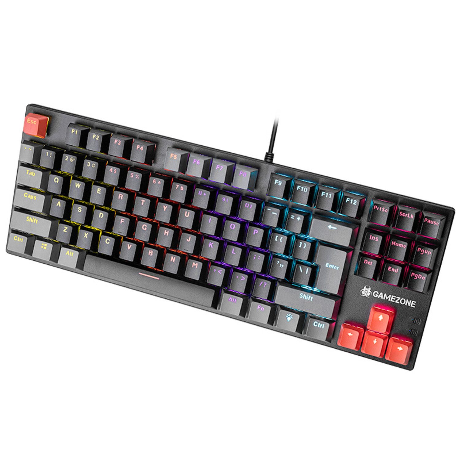 Tracer GAMEZONE Blade 87 Qwerty Gaming-Tastatur (Bunte Regenbogenbeleuchtung)