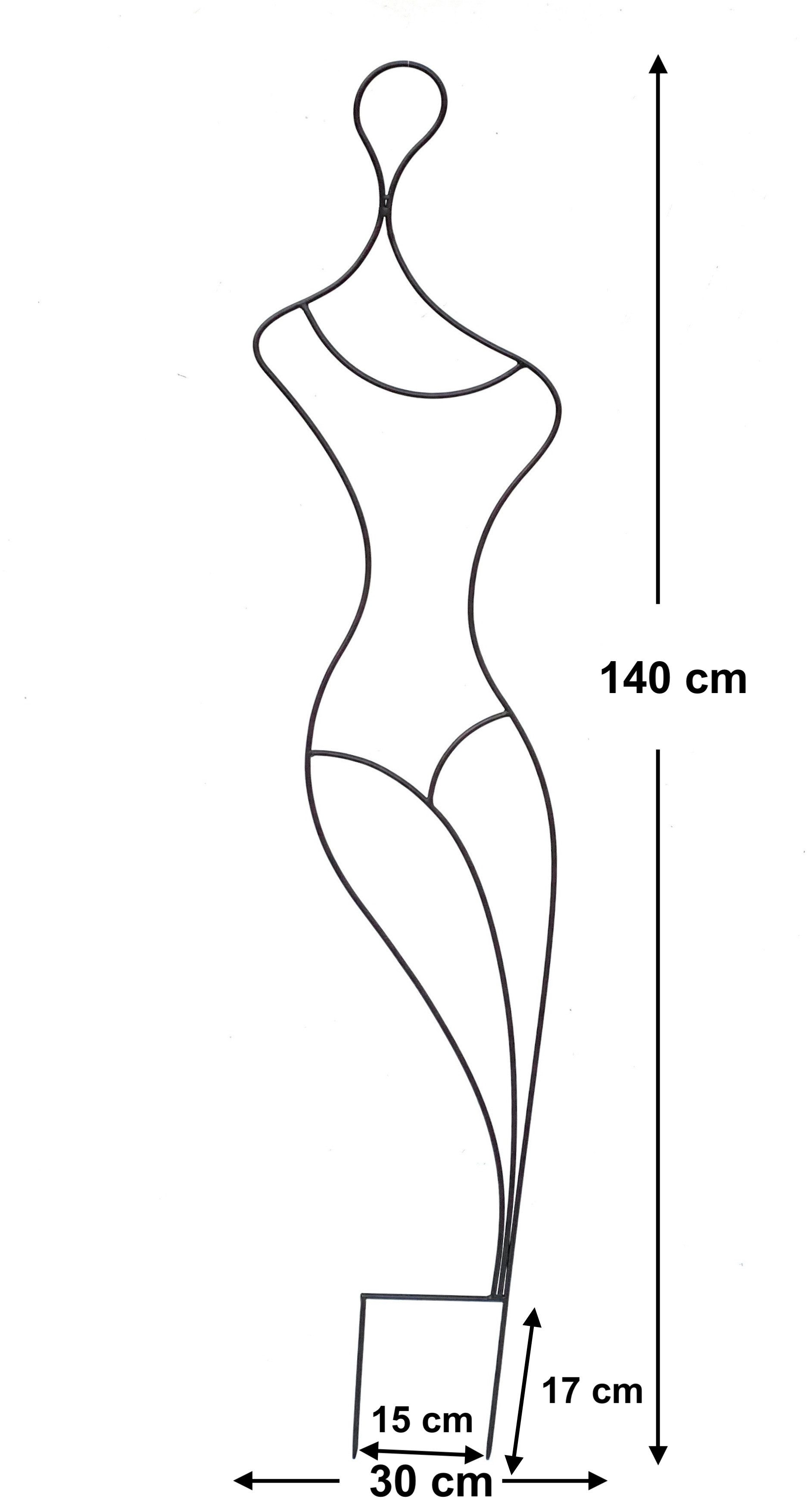 Thumbnail - DanDiBo Rankhilfe Metall Rankgitter 140 cm Schwarz Frau Gracia Kletterhilfe, Bodenstecker Blumenhalter Ranksäule