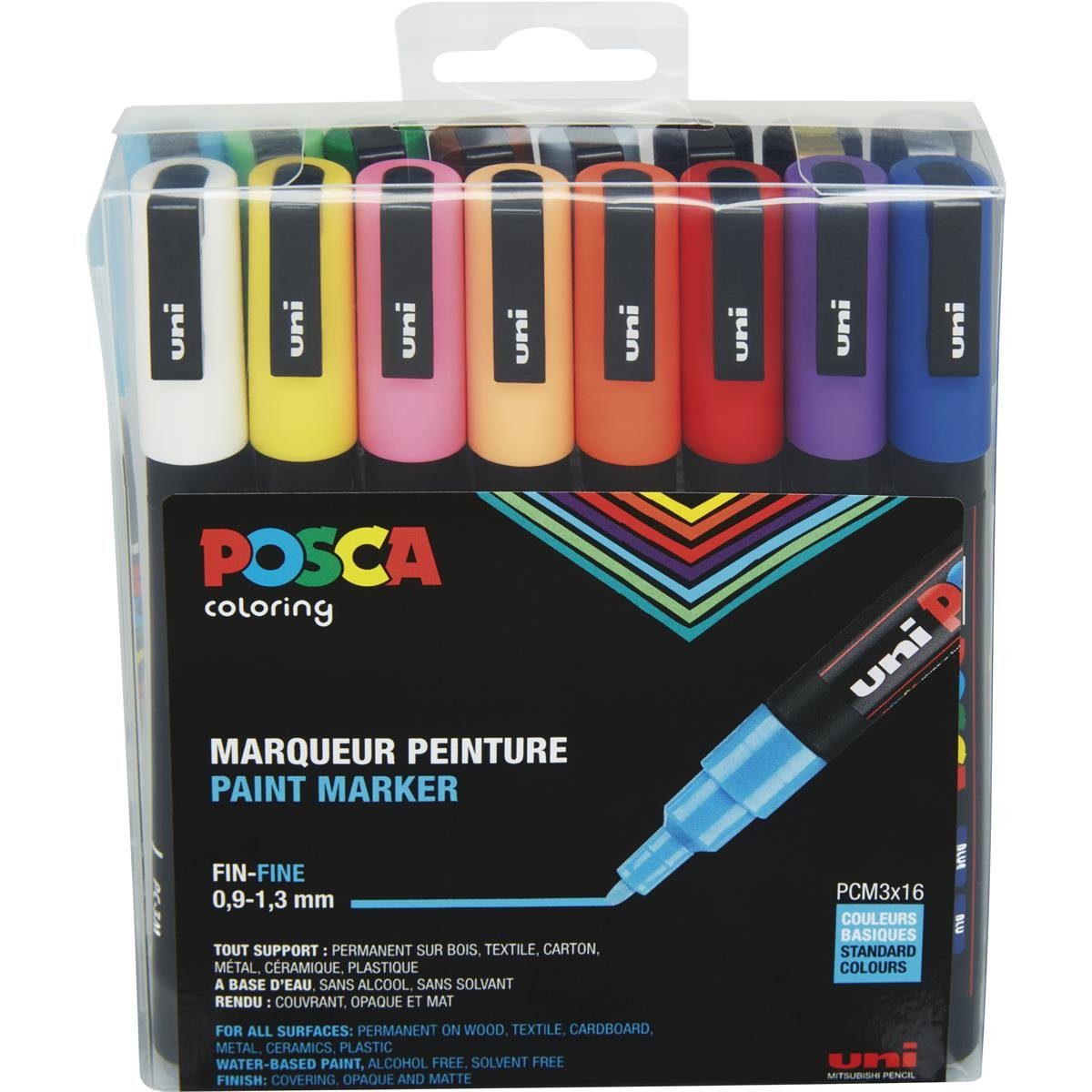 Uni PC-3M Posca Renkli Poster Markörü (0.9-1.3 mm) Siyah Özel Amaçlı Kalem ve Ma