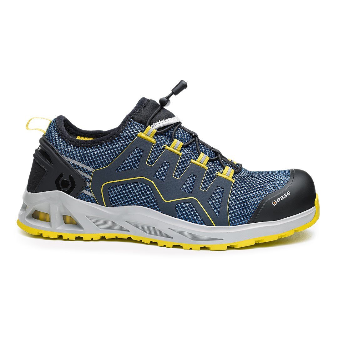 Base Footwear Sicherheitsschuhe B1006 - K-Balance/K-Walk S1P HRO SRC Sicherheitsschuh hitzebeständig, rutschfest, durchtrittsicher, Aluminium-Schutzkappe blau/gelb