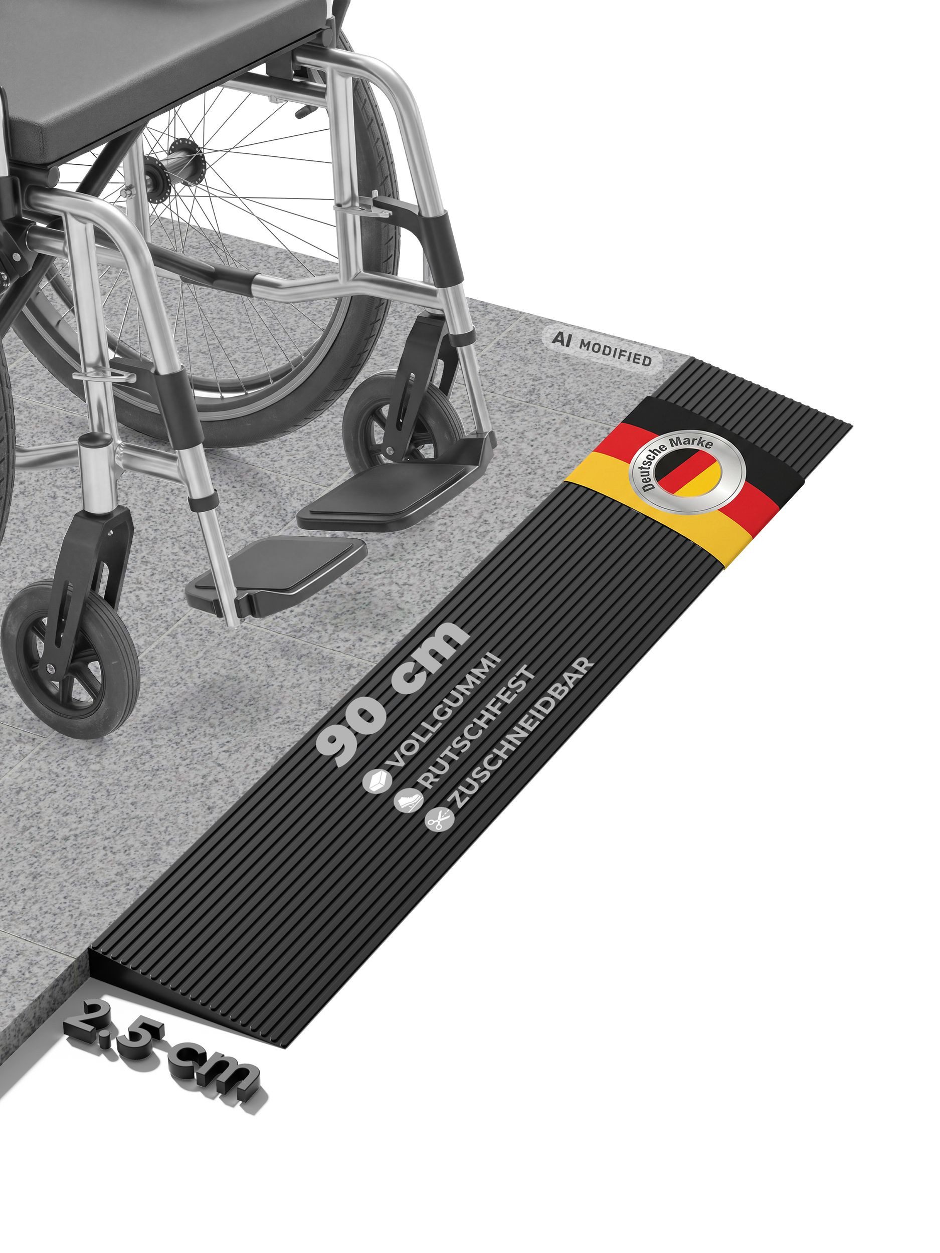 Kingpower Auffahrrampe Türschwellenrampe Rollstuhl Schwellenrampe Gummi Rampe Bordstein 25 mm