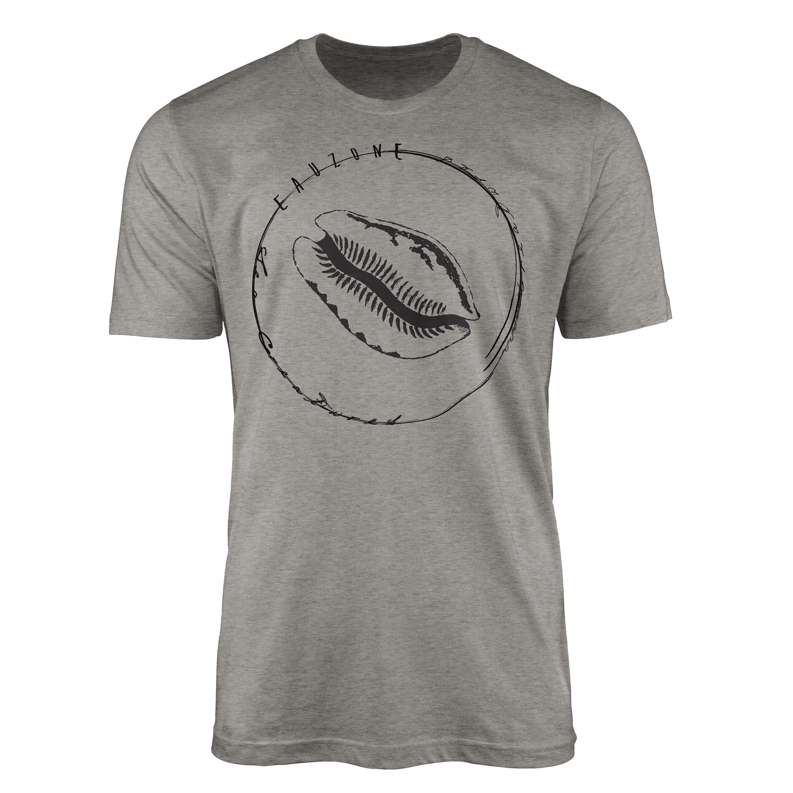 Sinus Art T-Shirt T-Shirt Tiefsee Fische - Serie: Sea Creatures, feine Struktur und sportlicher Schnitt / Sea 008 Ash