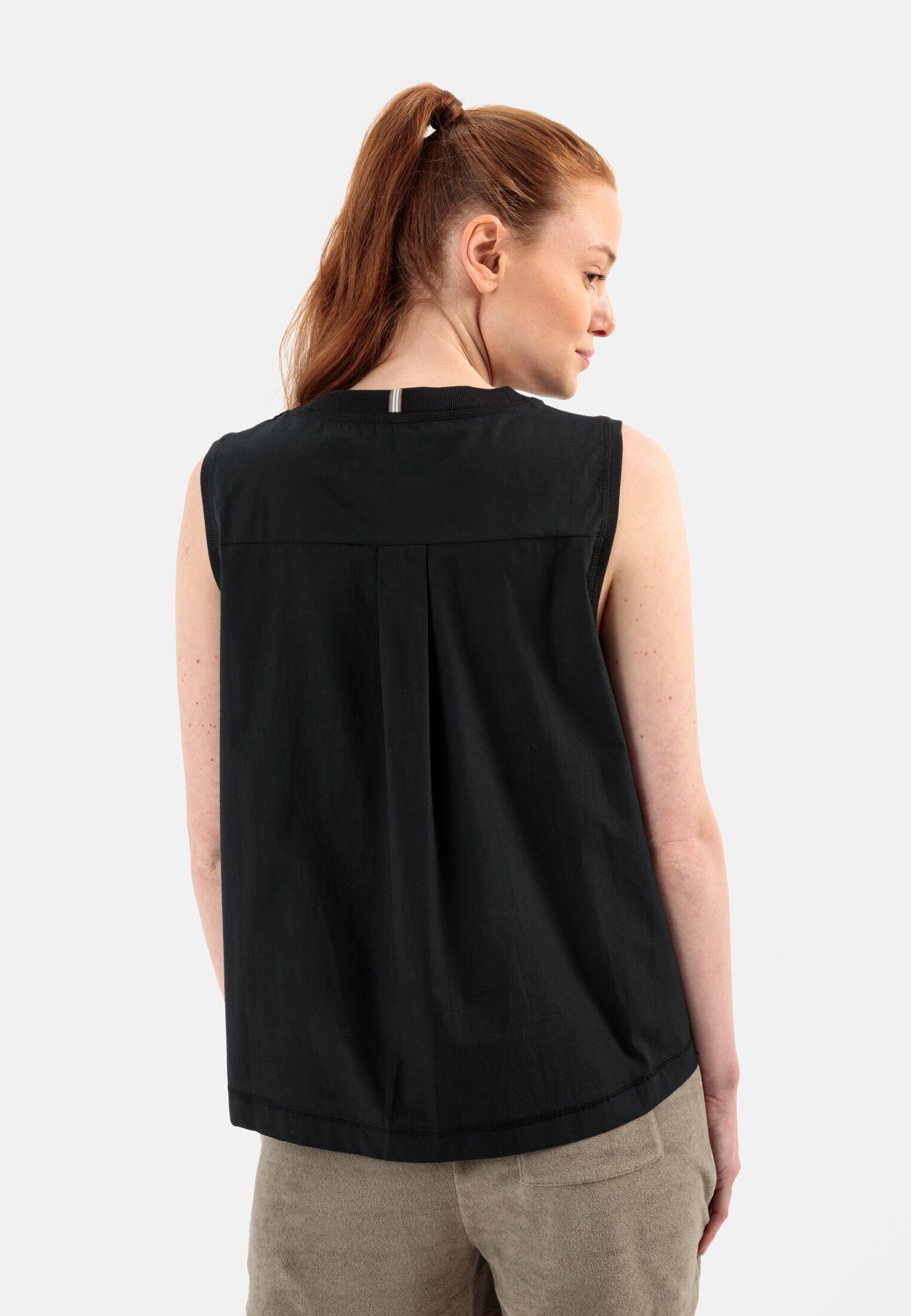 Shirttop Brusttasche mit Schwarz active camel