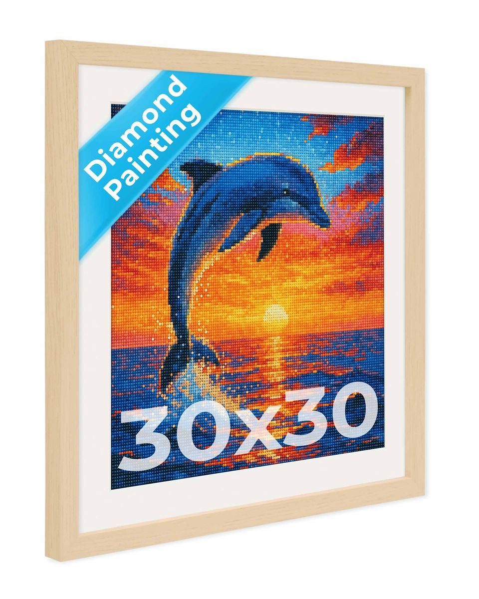PHOTOLINI Bilderrahmen für Diamond Painting, passendes Passepartout, Bilder im Galerie-Look, für 1 Bilder (1 Einzelrahmen), Hochwertiger Galerie-Look für Diamond Painting Motive in 25x25 cm