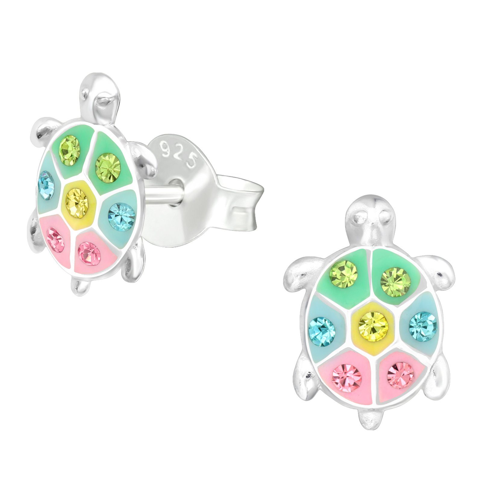 schmuck23 Ohrstecker-Set Kinder Ohrringe Schildkröte 925 Silber, Kinderohrringe