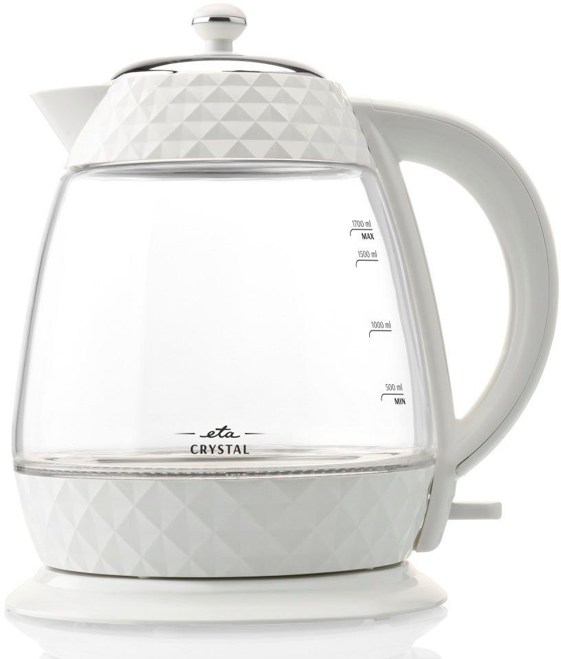 eta Wasserkocher Crystal ETA315490010, 1,7 l, 2200 W, in einem edlen Weiß, aus Glas und mit Beleuchtung