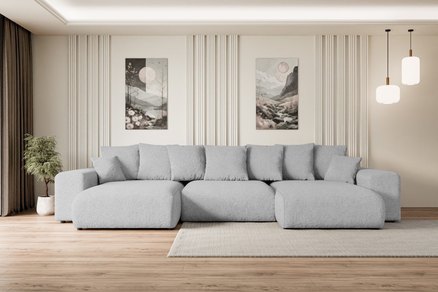ALTDECOR Wohnlandschaft ESKAR-U, Couch mit Schlaffunktion, günstig online kaufen