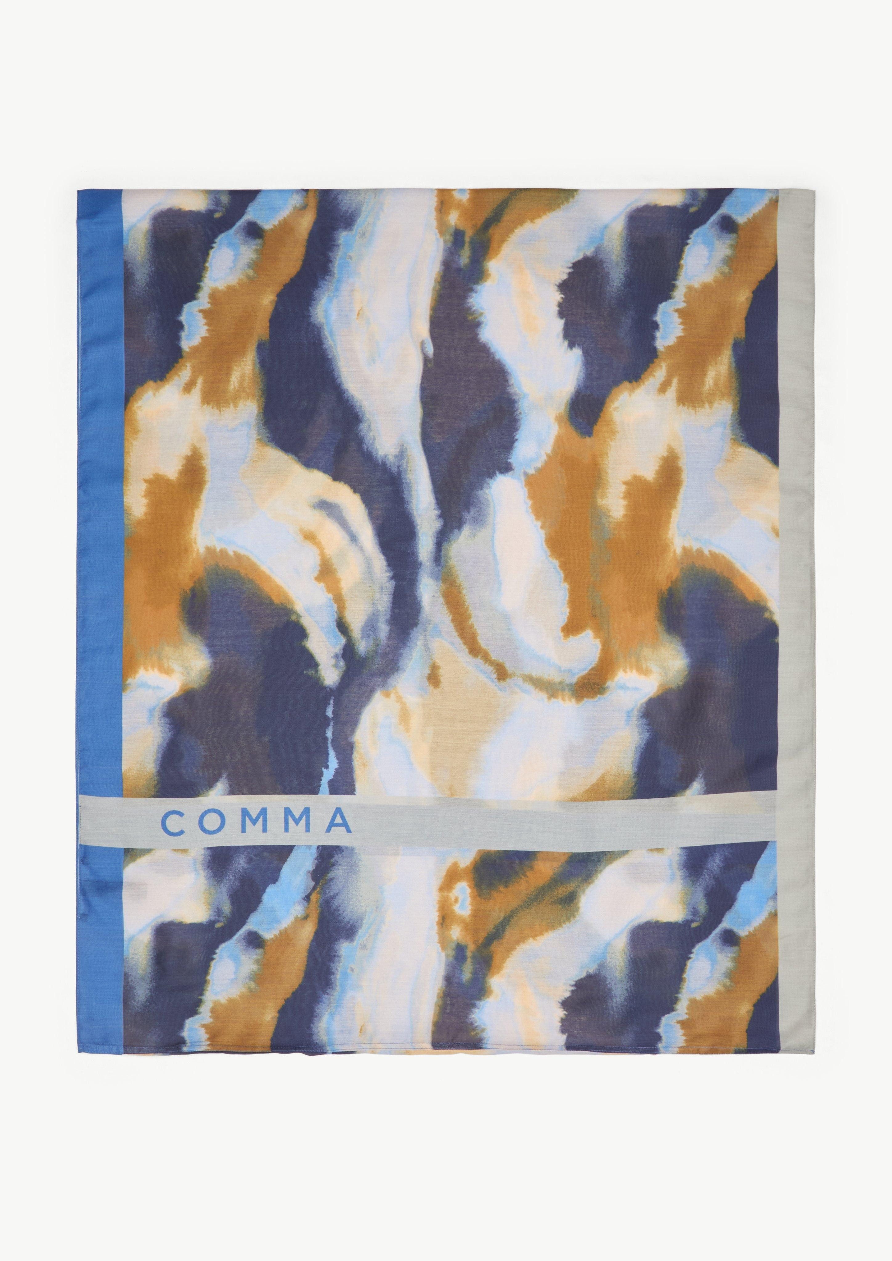 Comma Halstuch Loop-Schal mit All-over-Print, Logo günstig online kaufen