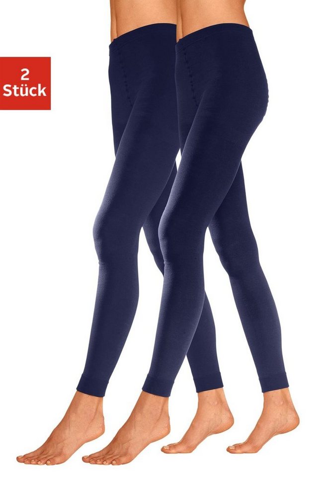 Leggings mit nat/ürlicher Baumwolle Damenbekleidung Bequeme Thermo-Unterw/äsche Gr/ö/ße: 42 schwarz Geringelt con-ta Thermo 3//4 Lange Hose