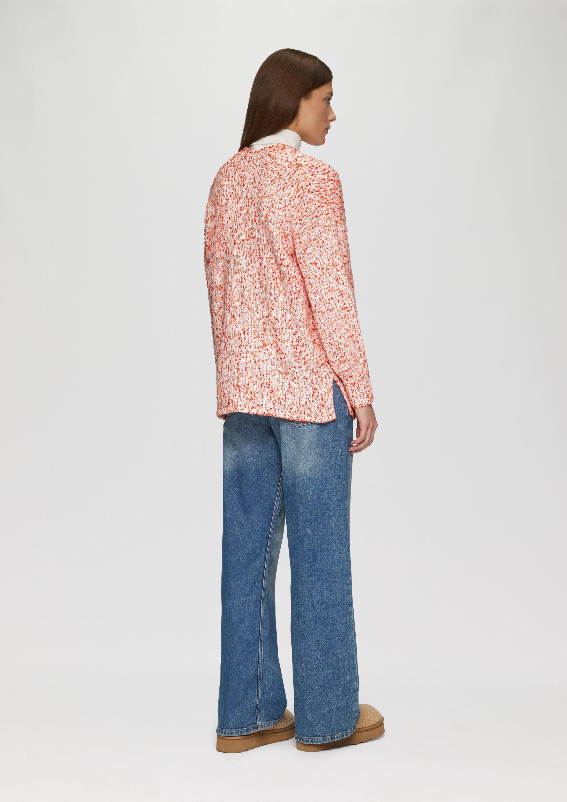 s.Oliver Cardigan Strickjacke Melierter Cardigan mit weiten Ärmeln im Relaxed Fit
